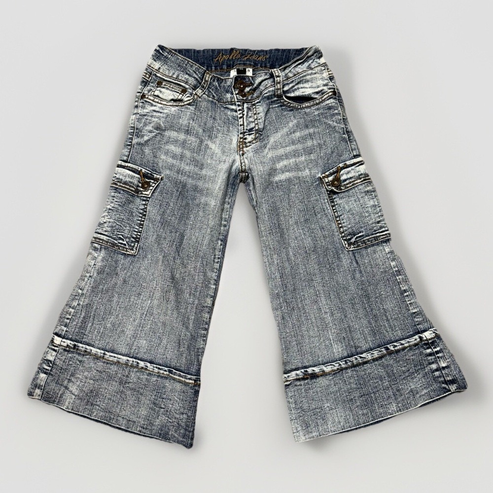 VTG Y2K Apollo Wide Leg Capri Embellished Jeans Sizeβ 1/2